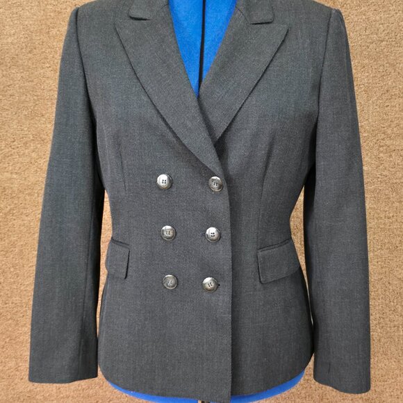 ANTONIO MELANI Jackets & Blazers - Antonio Melani Double Breasted Wool Blazer Gray Sz 12 Pre Owned